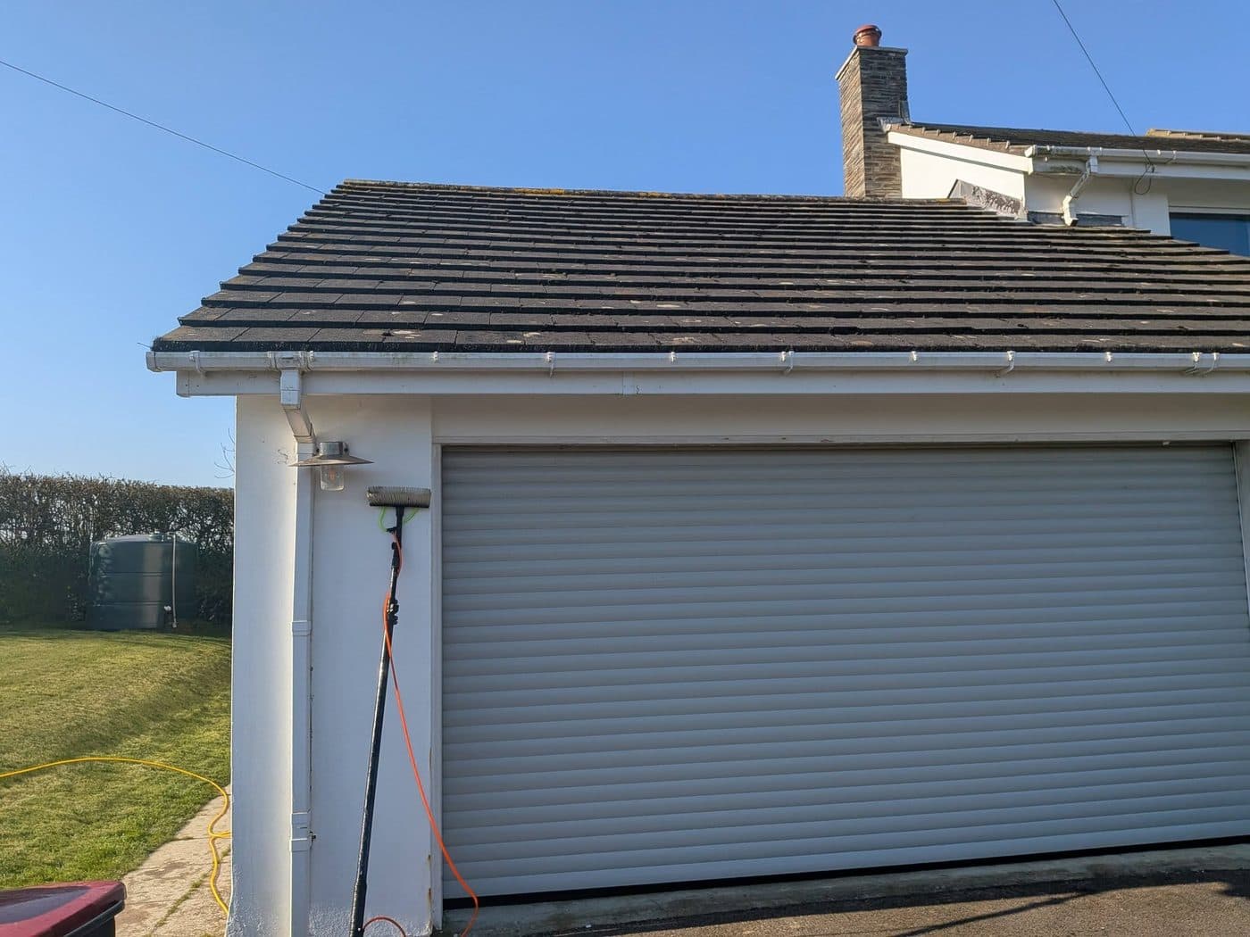 Domestic window clean mid-job